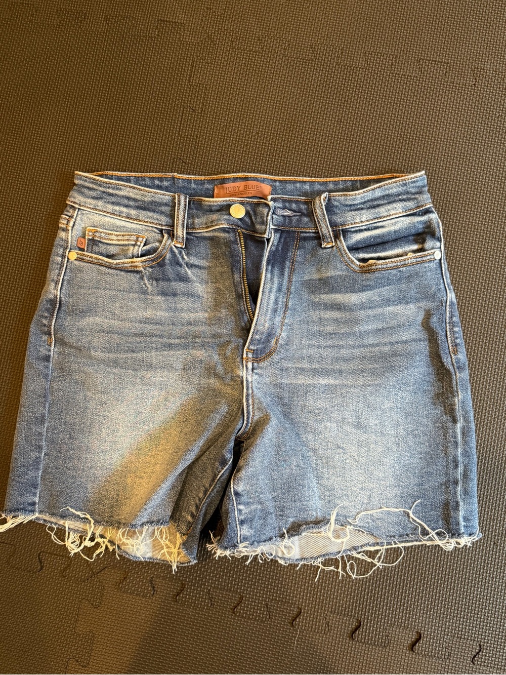 Judy Blue Stretch Women's Denim Fray-Hem Shorts - Blue